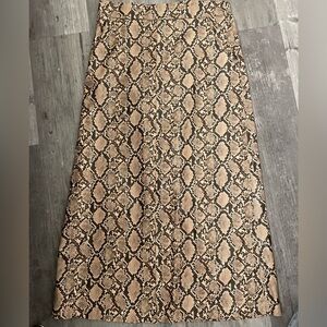 Snake Print A-Line Skirt